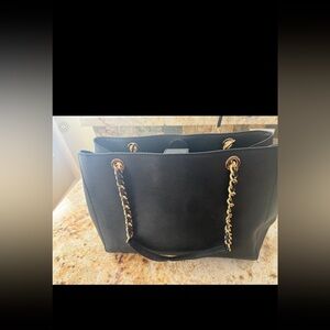 Michael Kors Black Shoulder Bag with Gold Chain